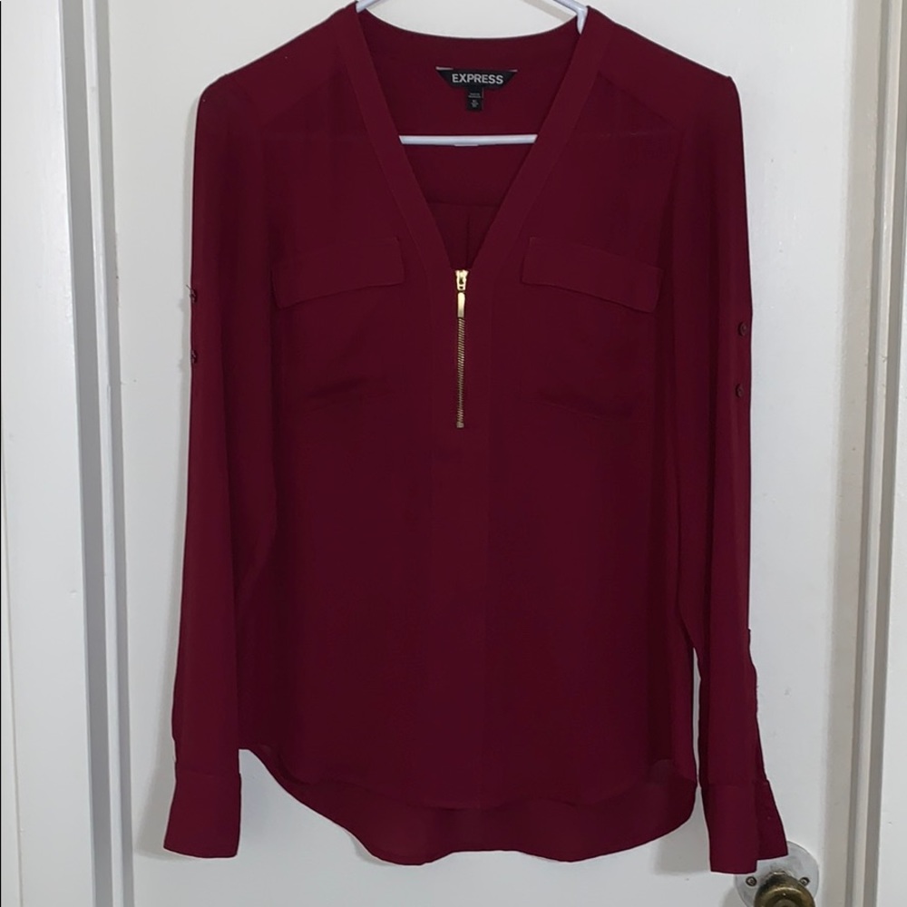Express zip front Portofino top worn once
